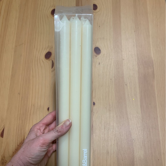Set of 6 Crate&Barrel ivory taper candles 12” - Picture 2 of 3